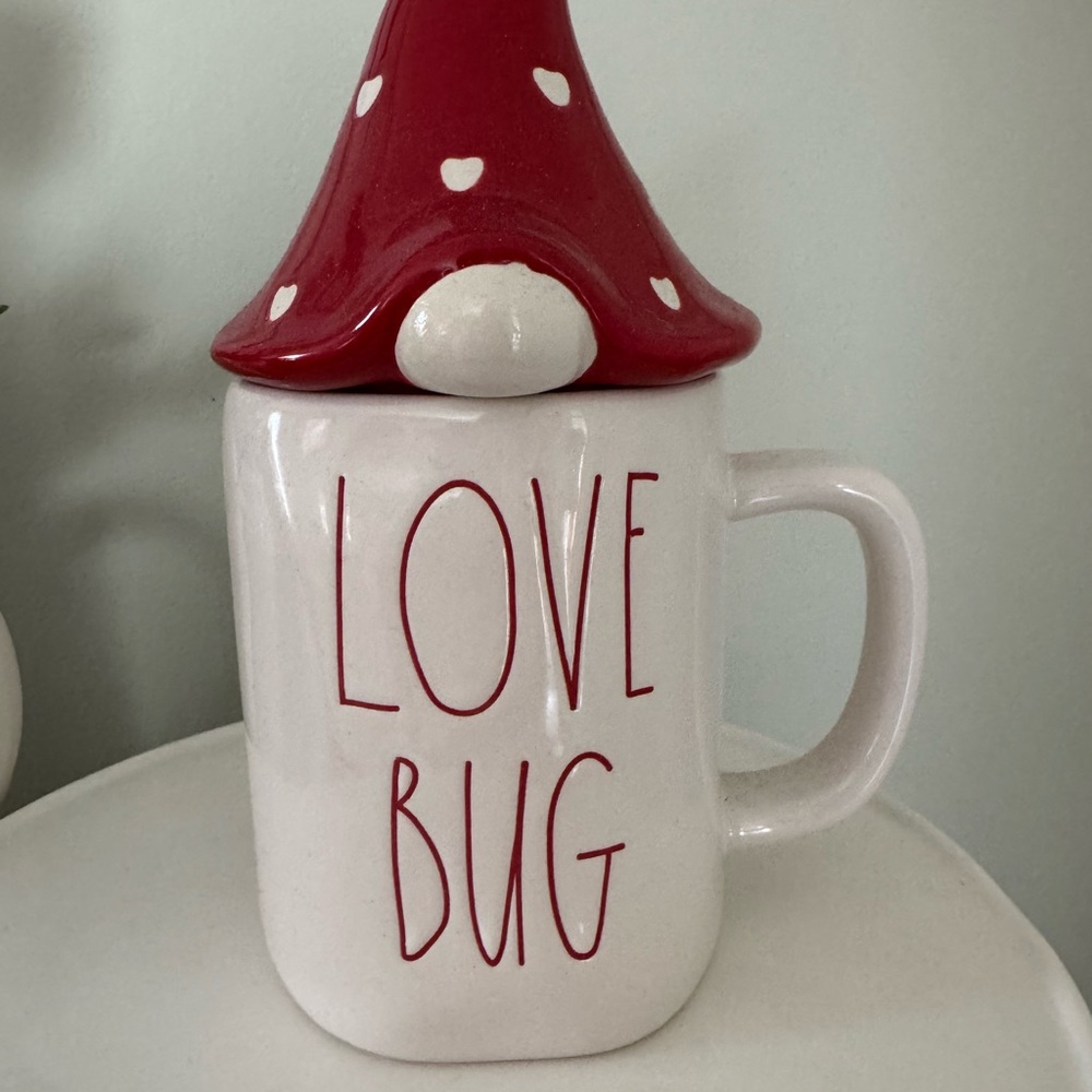 Rae Dunn “Love Bug” Red and White Mug